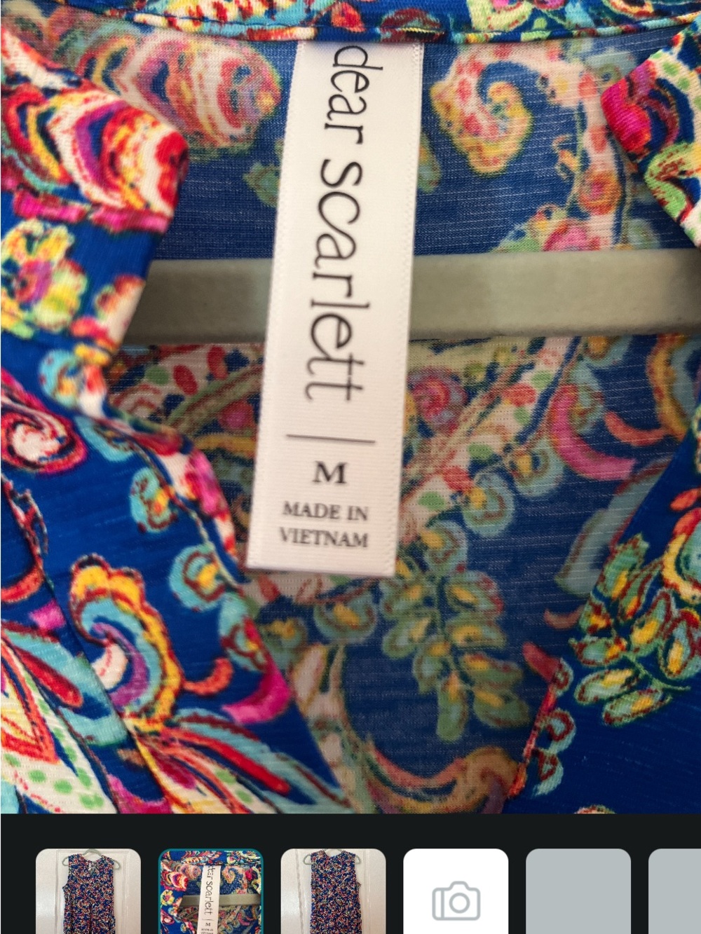 Dear Scarlett Sleeveless Paisley Shift Dress in Bright Blue by Scarlett Blue - Picture 3 of 3